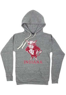 Homefield Indiana Hoosiers Mens Grey Heather Bison Mascot Fashion Hood