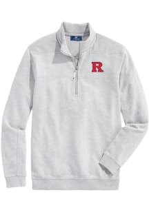 Vineyard Vines Rutgers Scarlet Knights Mens Grey Shep Shirt Long Sleeve Qtr Zip Pullover