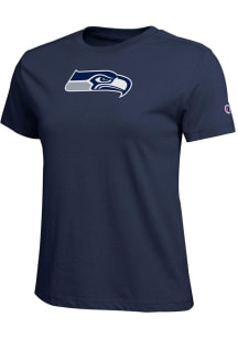 Champion Seattle Seahawks Womens Navy Blue Core Short Sleeve T-Shirt