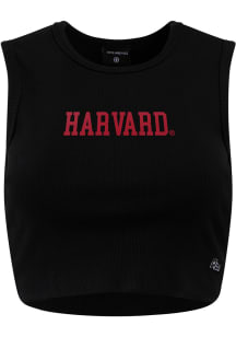 Hype and Vice Harvard Crimson Womens Black Cut Off Tank Top