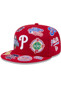 New Era Philadelphia Phillies Mens Red All Over 59FIFTY Fitted Hat