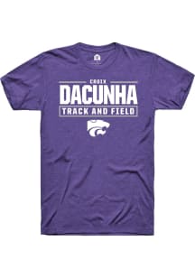 Croix DaCunha K-State Wildcats Purple NIL Stacked Box Short Sleeve Player T Shirt