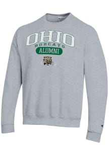 Champion Ohio Bobcats Mens Grey Pill Box Alumni Powerblend Long Sleeve Crew Sweatshirt
