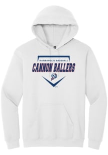 Summit Sportswear Kannapolis Cannon Ballers Mens White Homeplate Long Sleeve Hoodie