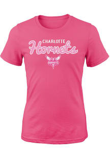Charlotte Hornets Girls Pink Big Game Short Sleeve Tee