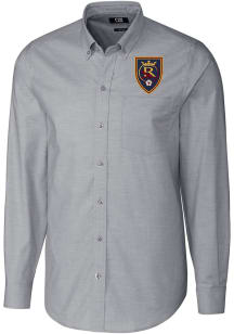 Cutter and Buck Real Salt Lake Mens Charcoal Stretch Oxford Big and Tall Dress Shirt