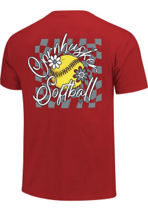 Nebraska Cornhuskers Womens Red Script & Floral Short Sleeve T-Shirt