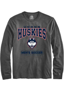 Summit Sportswear UConn Huskies Grey Men's Soccer Long Sleeve T Shirt
