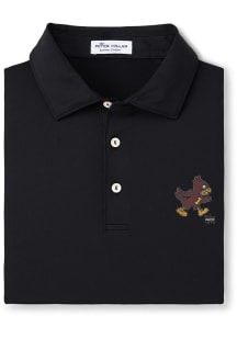 Peter Millar Iowa State Cyclones Mens Black Solid Jersey Vault Short Sleeve Fashion Polo