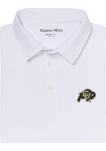 Mizzen+Main Colorado Buffaloes Mens White Versa Short Sleeve Fashion Polo