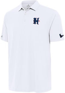Antigua Houston Texans Mens White Era H-Town Short Sleeve Polo