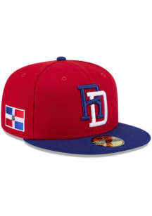 New Era Dominican Republic Mens Red 2026 World Baseball Classic 59FIFTY Fitted Hat
