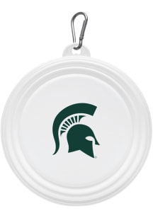 Michigan State Spartans Collapsible Silicone Dog Pet Bowl White