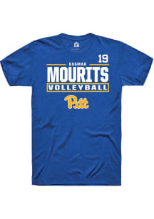 Dagmar Mourits Pitt Panthers Blue NIL Stacked Box Short Sleeve Player T Shirt
