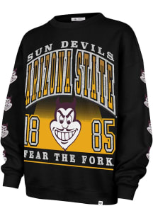 47 Arizona State Sun Devils Womens Black Go Big Crew Sweatshirt
