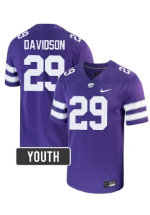 Dylan Davidson K-State Wildcats Youth Purple Nike NIL Name And Number Football Jersey