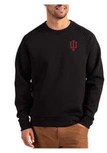 Cutter and Buck Indiana Hoosiers Mens Black Roam Long Sleeve Crew Sweatshirt