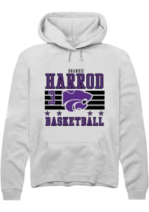 Brandie Harrod K-State Wildcats Mens White NIL Striped Player Hood
