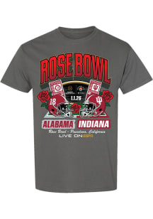 Something Inked Indiana Hoosiers Charcoal 2026 Rose Bowl vs. Alabama Tickets Short Sleeve T Shirt