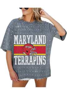 Gameday Couture Maryland Terrapins Womens Graphite On the Ball Short Sleeve T-Shirt