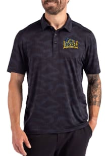 Cutter and Buck Drexel Dragons Mens Navy Blue Camo Print Short Sleeve Polo