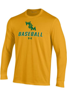 Under Armour William & Mary Tribe Gold Baseball Performance Long Sleeve T Shirt