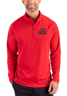 Cutter and Buck Jacksonville State Gamecocks Mens Red Prospect Epic Confidence Long Sleeve Qtr Zip..