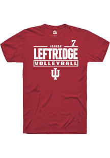 Hannah Leftridge Indiana Hoosiers Crimson NIL Stacked Box Short Sleeve Player T Shirt