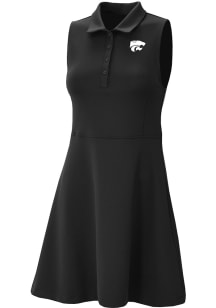 Columbia K-State Wildcats Womens Black Heat Seal Match Short Sleeve Dress