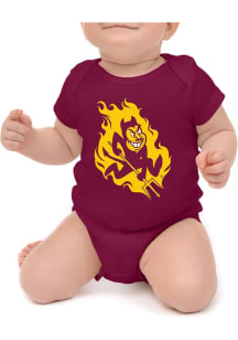 Little King Arizona State Sun Devils Baby Maroon Primary Logo Short Sleeve One Piece
