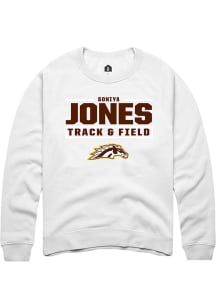 Soniya Jones Western Michigan Broncos Mens White NIL Stacked Box Player Crew