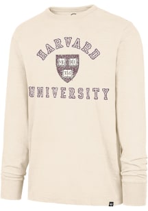 47 Harvard Crimson Brown Heavy Slub Long Sleeve Fashion T Shirt
