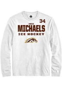Owen Michaels  Western Michigan Broncos White Rally NIL Stacked Box Long Sleeve T Shirt