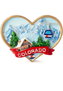Colorado Ski Cabin Heart Shape Magnet