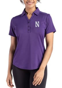 Cutter and Buck Northwestern Wildcats Womens Purple Forge Eco Polo Short Sleeve Polo Shirt