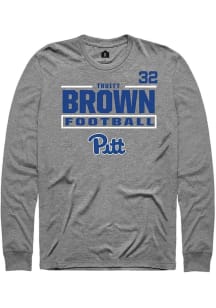 Truitt Brown Pitt Panthers Graphite Football NIL Stacked Box Long Sleeve Player T Shirt
