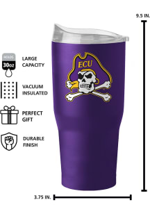 Logo Brands East Carolina Pirates Flipside Stainless Steel Tumbler - Purple