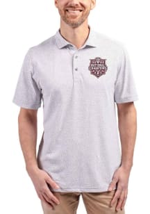 Cutter and Buck Indiana Hoosiers Mens Grey 2025 CFP National Champions Virtue Eco Pique Botanical..