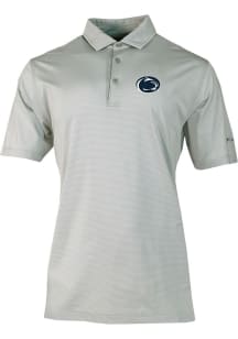 Columbia Penn State Nittany Lions Mens Grey Heat Seal Double Hit Short Sleeve Polo