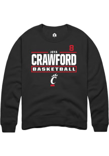 Joya Crawford Cincinnati Bearcats Mens Black NIL Stacked Box Player Crew