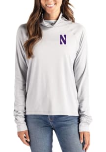 Cutter and Buck Northwestern Wildcats Womens Purple Coastline Eco Funnel Neck Crew Sweatshirt