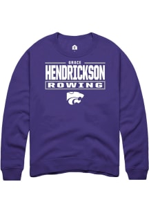 Grace Hendrickson K-State Wildcats Mens Purple NIL Stacked Box Player Crew