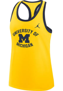 Nike Michigan Wolverines Womens Gold Racerback Tank Top