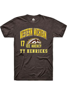 Ty Henricks Western Michigan Broncos Brown NIL Arch Logo Short Sleeve Player T Shirt
