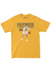 Bennett Stirtz Iowa Hawkeyes Gold The Professor Basketball NIL Graphic Short Sleeve Fashion Player..