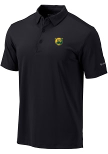 Columbia Baylor Bears Mens Black Heat Seal Omni Wick Drive Short Sleeve Polo