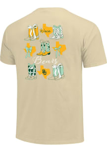 Baylor Bears Womens Yellow Boots and Bows Short Sleeve T-Shirt
