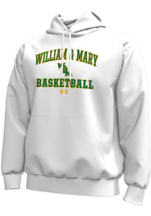 Under Armour William & Mary Tribe Mens White Basketball Icon Long Sleeve Hoodie