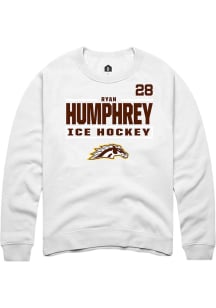 Ryan Humphrey Western Michigan Broncos Mens White NIL Stacked Box Player Crew