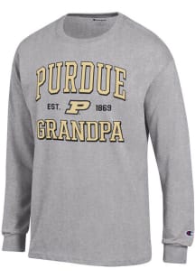 Champion Purdue Boilermakers Grey Est. Date Grandpa Jersey Long Sleeve T Shirt